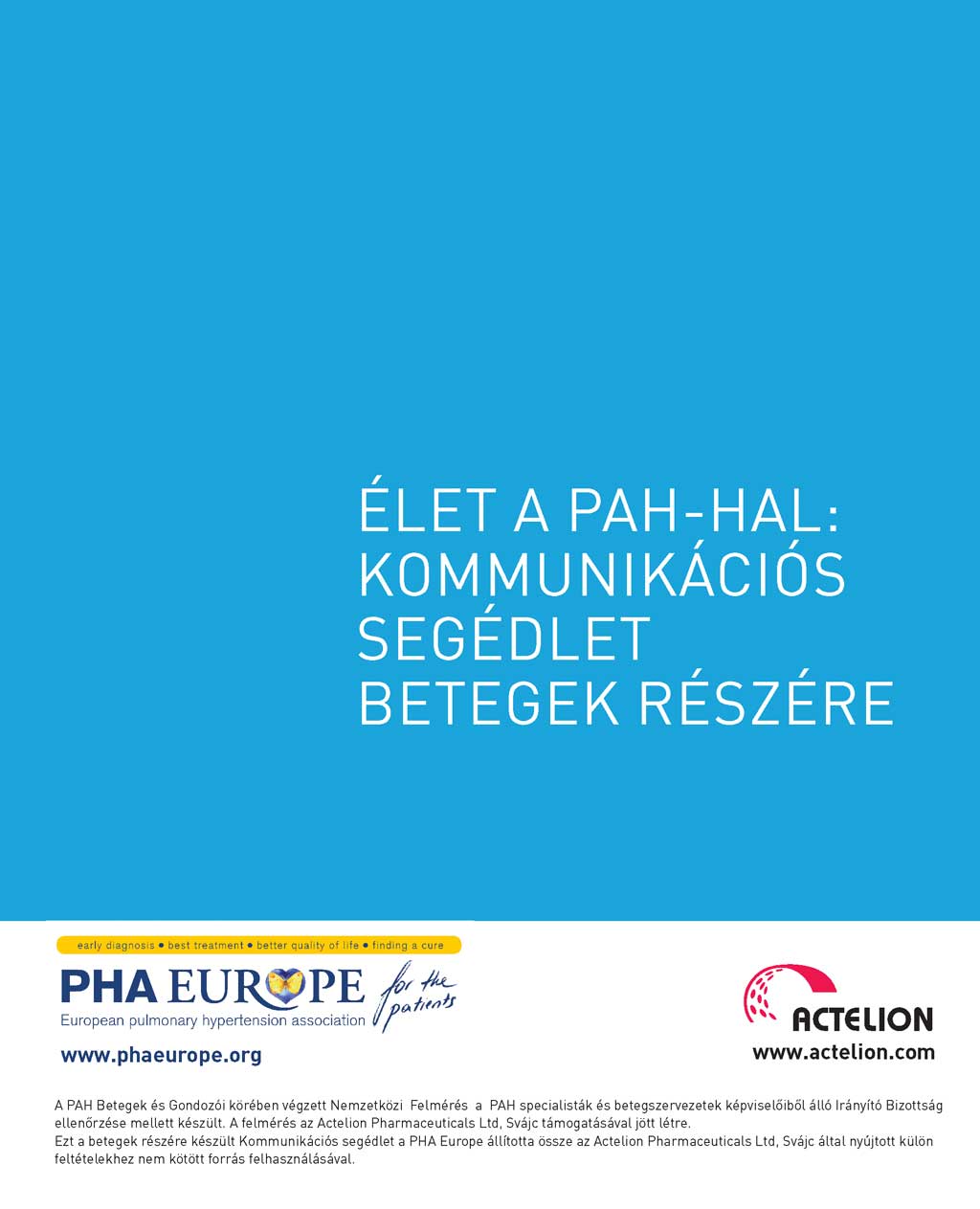 Élet a PAH-hal: Kommunikációs segédlet betegek részére